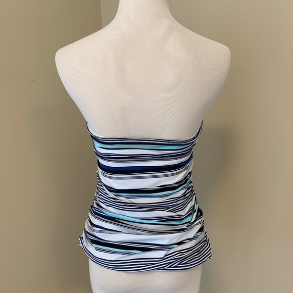 Ruched Tankini Swim Top Size S Halter Strapless - Picture 7 of 16